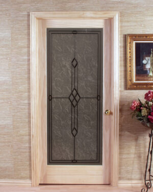 Geometric Slab Passage Door with Frosted Glass