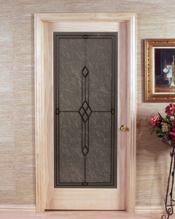 Geometric Slab Passage Door with Frosted Glass