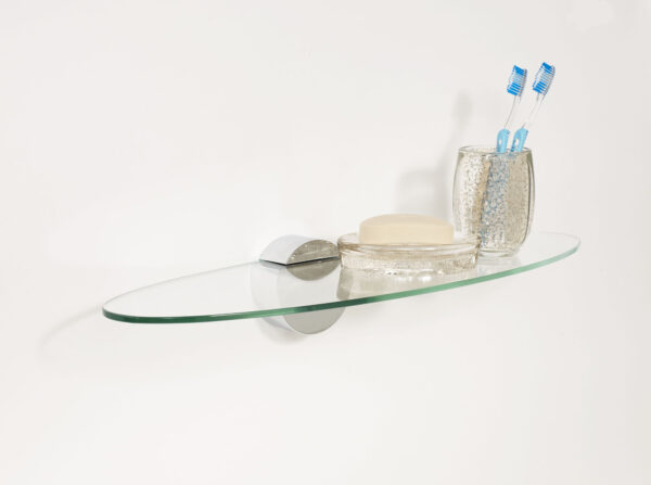 Wallscapes Legacy Oval Clear Glass Shelf Kit- 8x24