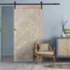Millbrooke Chevron 42x84 Vinyl Barn Door Kit - Image 2