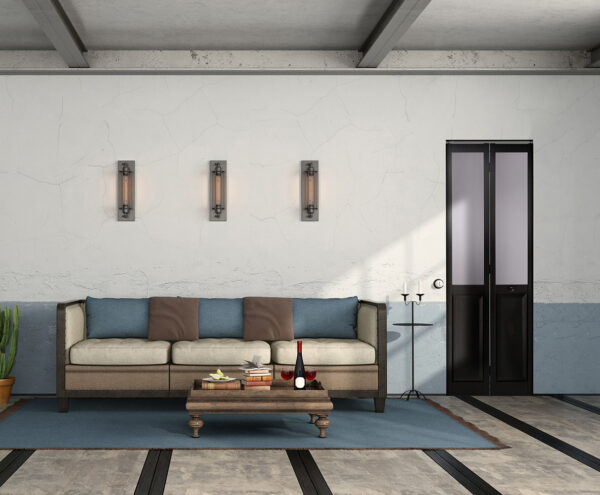 Madison PVC Bifold Black with Frosted Panels