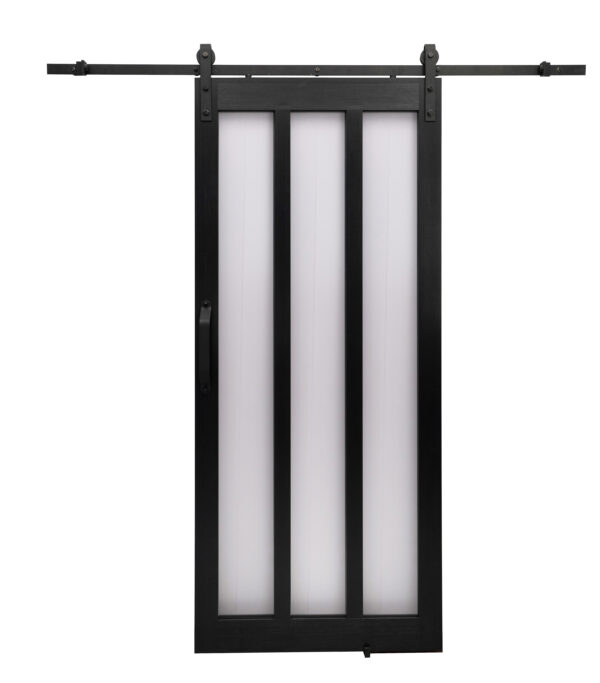 Millbrooke 42x84 Frosted 3-Panel Barn Door Kit - Image 4