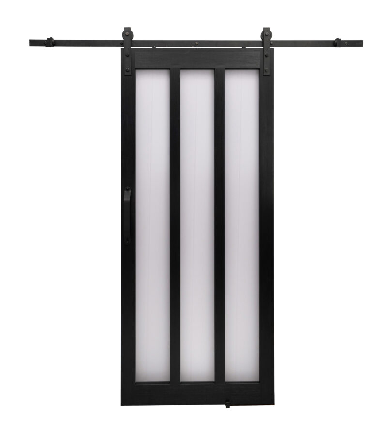 Millbrooke Barn Door Kit 36x84 3Panel Frosted Glass Barn Door