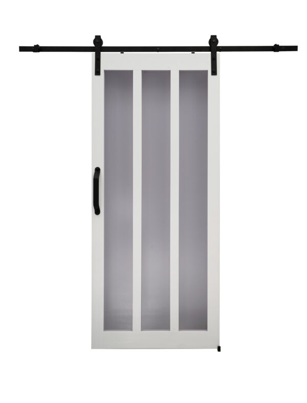 Millbrooke 42x84 Frosted 3-Panel Barn Door Kit - Image 2