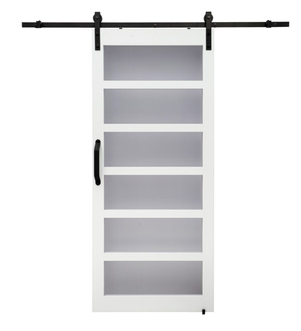 Millbrooke Frosted 6-Panel 42x84 Barn Door Kit - Image 3