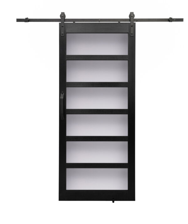 Millbrooke Frosted 6-Panel 42x84 Barn Door Kit - Image 2