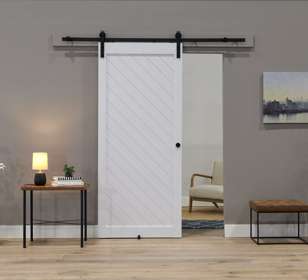 Millbrooke Diagonal 36x84 PVC Barn Door Kit Peppermill Home