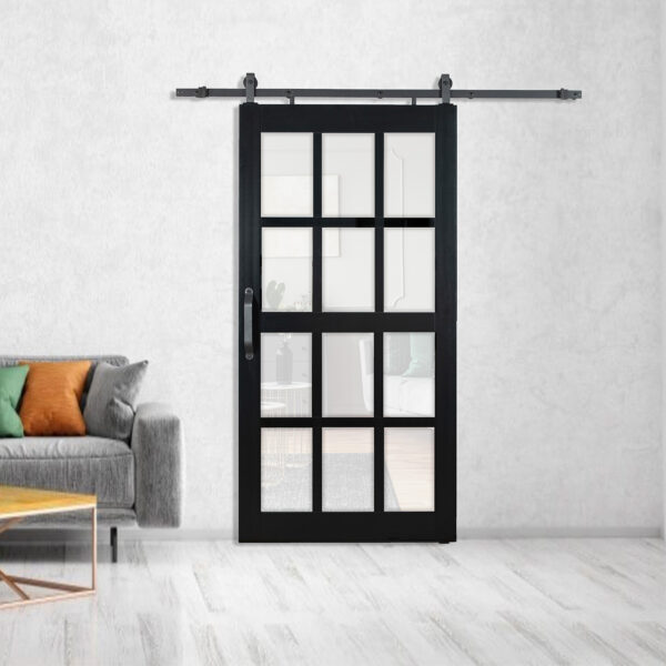 Montana Frosted 12-Lite 36x84 Barn Door Kit - Image 2