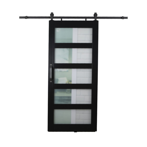 Montana Frosted 5-Panel 36x84 Barn Door Kit - Image 9
