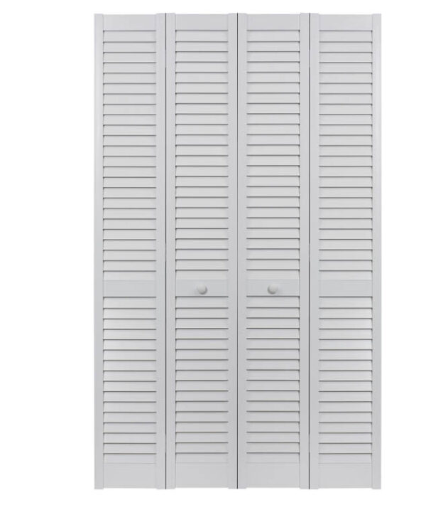 PVC BIfold Full Louver Double