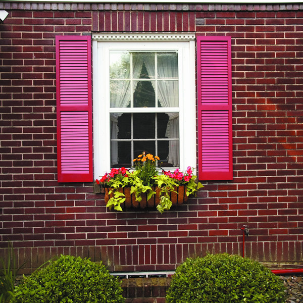 Custom Exterior Shutters in Wood Louvered Design