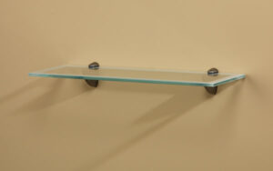 Traces Glass Wall Shelf with Bold Opaque Border