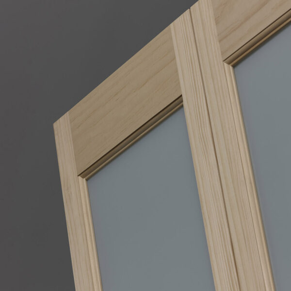 Frosted Glass Bifold Door - Full Glass - Unfinished Detail