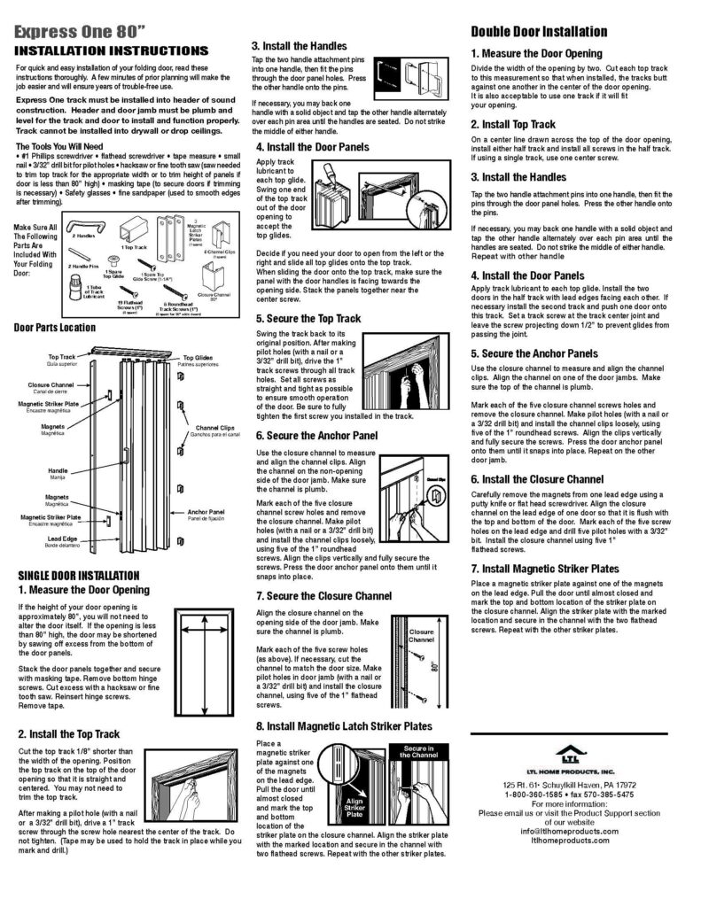Step-by-Step Installation Instructions for Folding Doors
