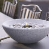Tabletop Granite Firebowl in Grey or White Granite