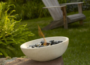 Grey Sandstone Outdoor Tabletop Firebowl