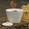 Tabletop Ivory Round Firepot